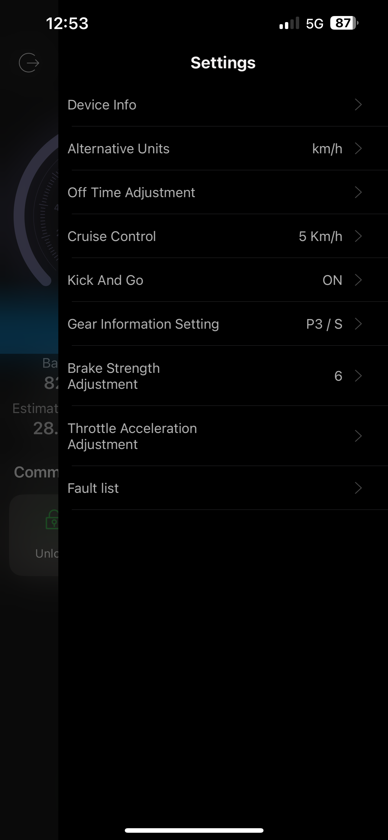 E-Wheels Plus &ndash; innstillinger