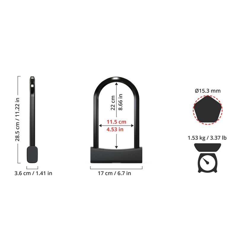 U Lock Mason Diamond 220mm